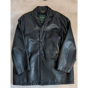 Danier Genuine Black Leather Jacket Overcoat Size XL Mens Gothic Vintage Y2K